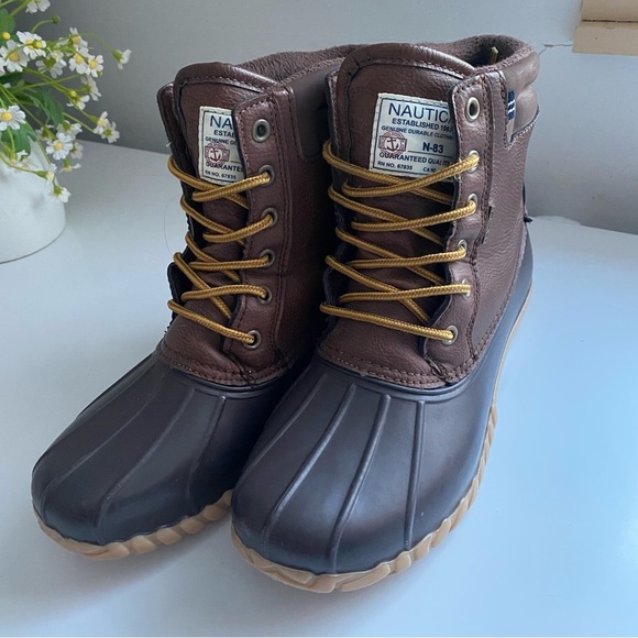 NAUTICA Womens Brown Channing Lace-up Warm Weather Boots Waterproof Size 9 - Picture 1 of 13